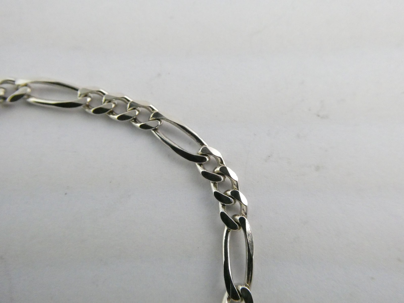 RL Designer Sterling Silver Long and Short Chain Link Bracelet 925 7.5 Inch 6.2g