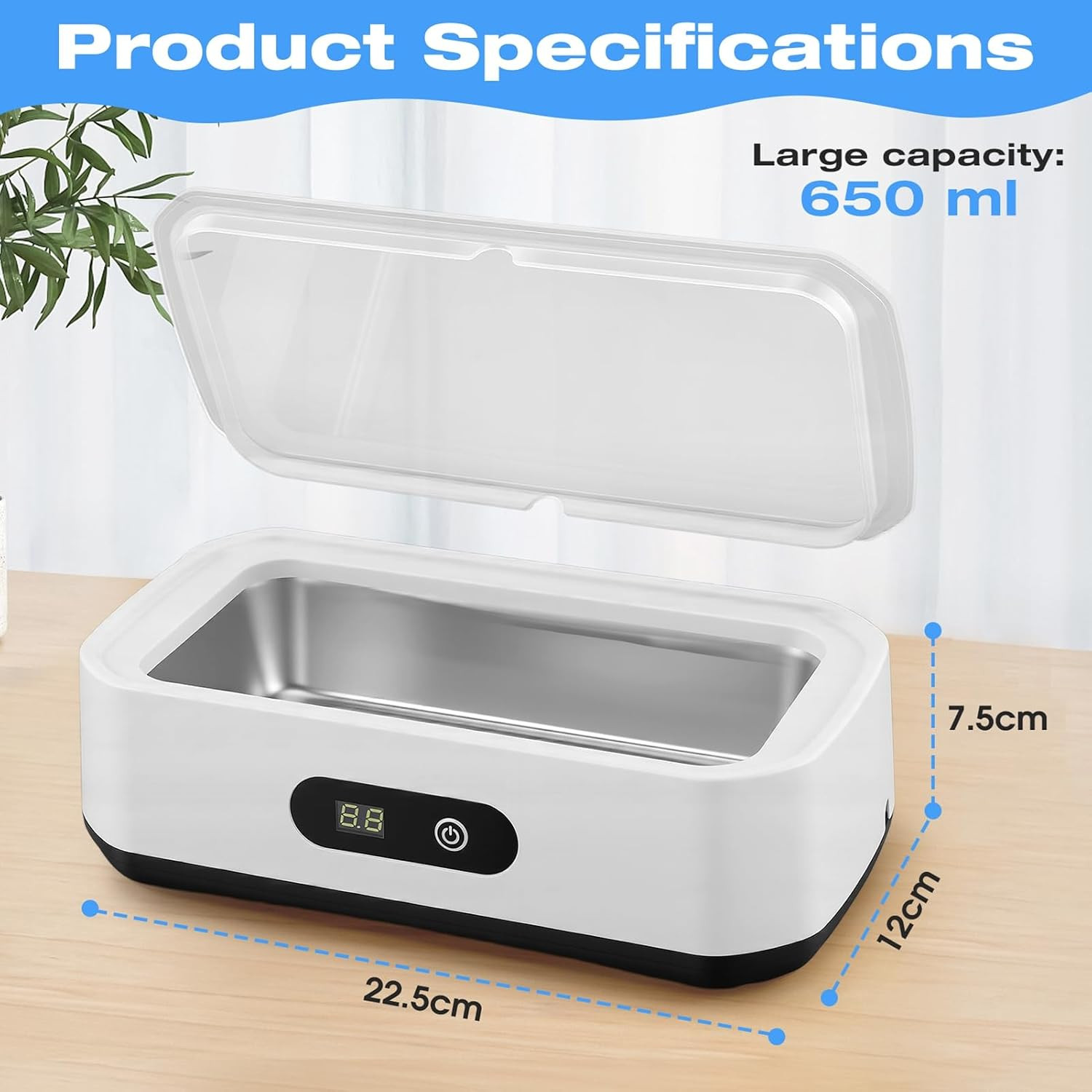 Ultrasonic Jewelry Cleaner, 48Khz Eyeglasses Cleaner Machine, Ultrasonic Cleaner