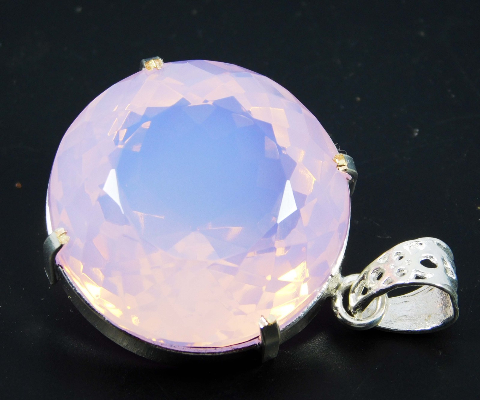 181.45 Ct Natural Blue Pink Fire Opal 925 Solid Silver PENDANT Loose Gemstone