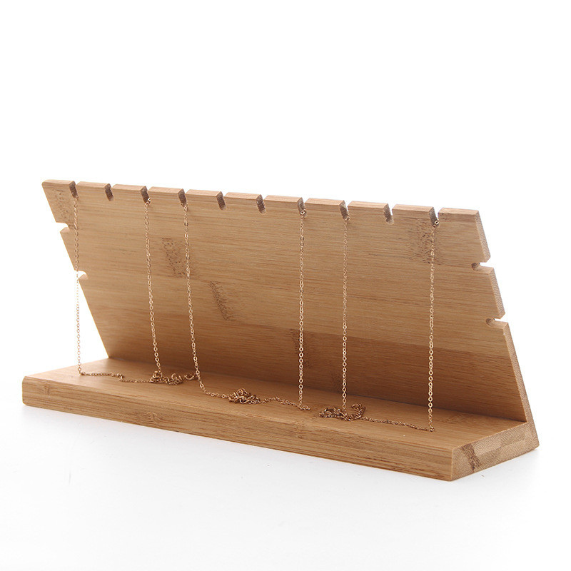 Bamboo Jewelry Pendant Necklace Display Holder Rack Organizer Storage Case