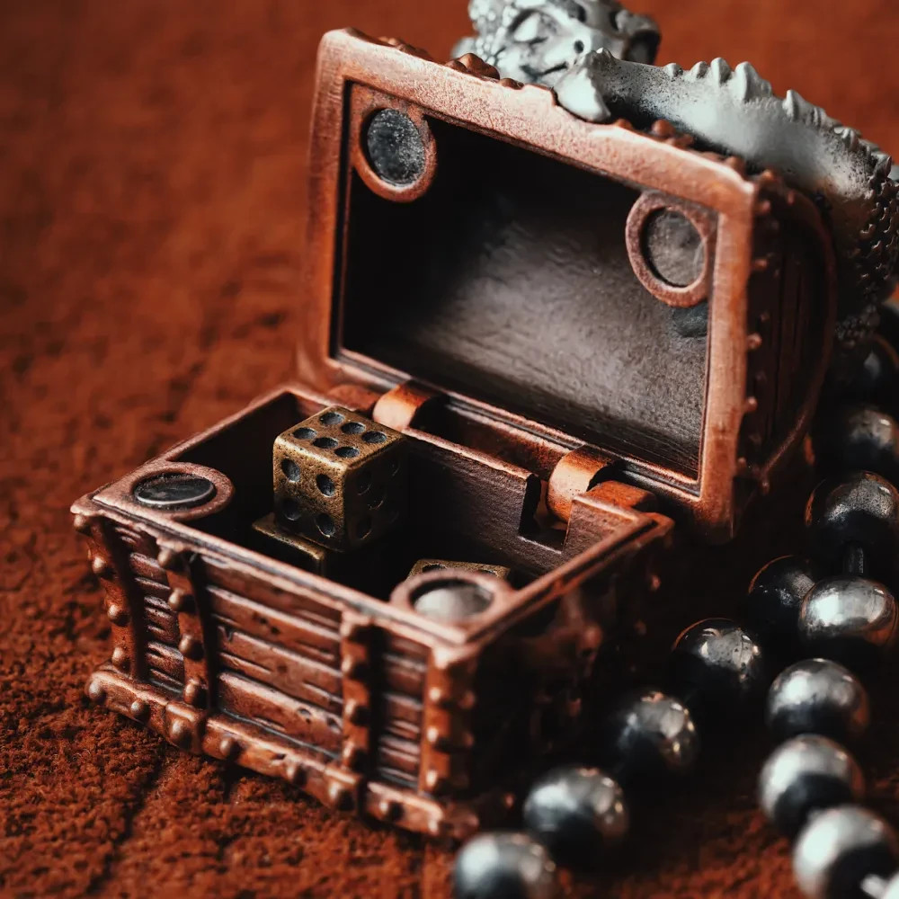 Dragon Treasure Chest Pendant Necklace Keepsakes Jewelry Gift for Men Women