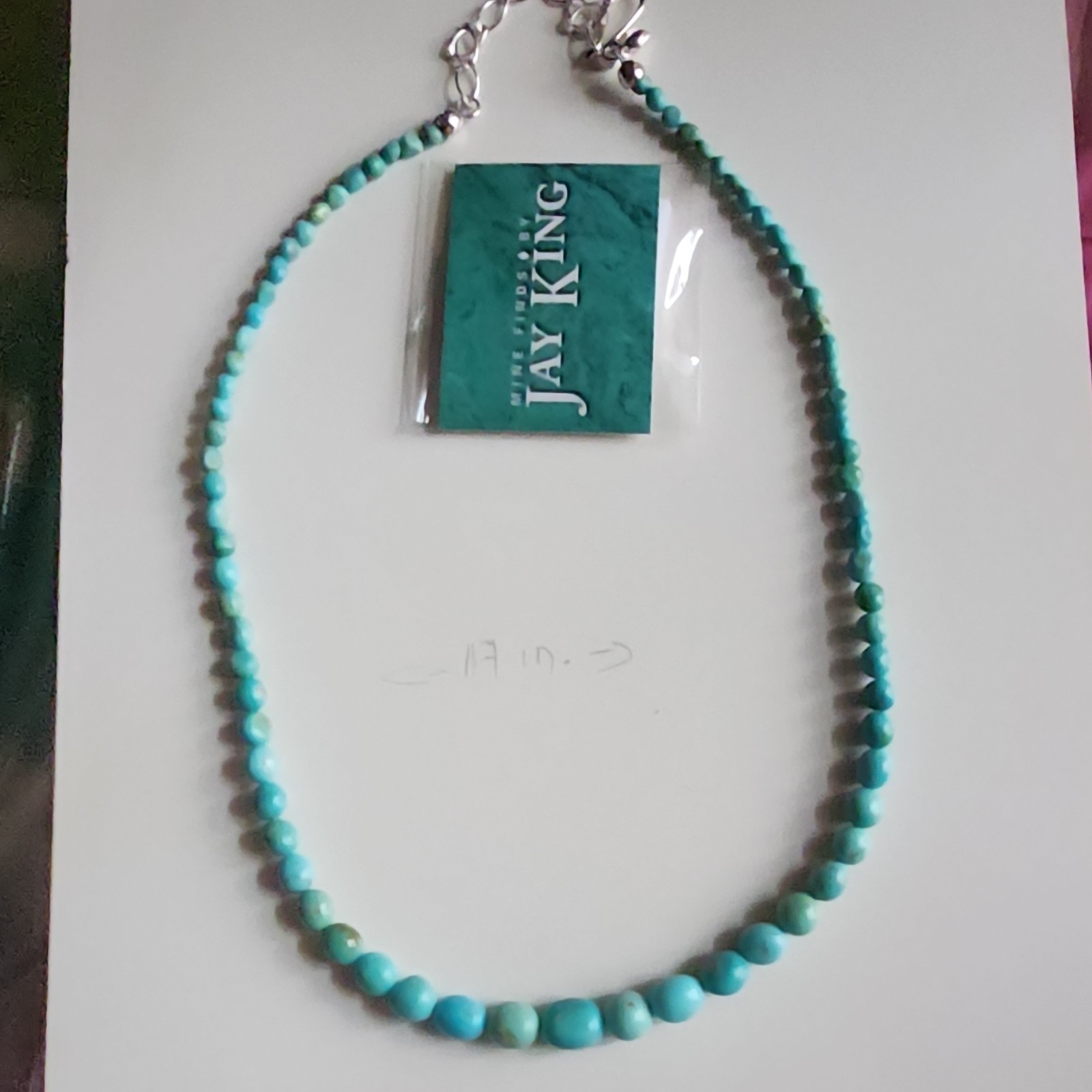 Mine Finds by Jay King Turquoise Beaded Necklace Sterling Silver 17in Hook
