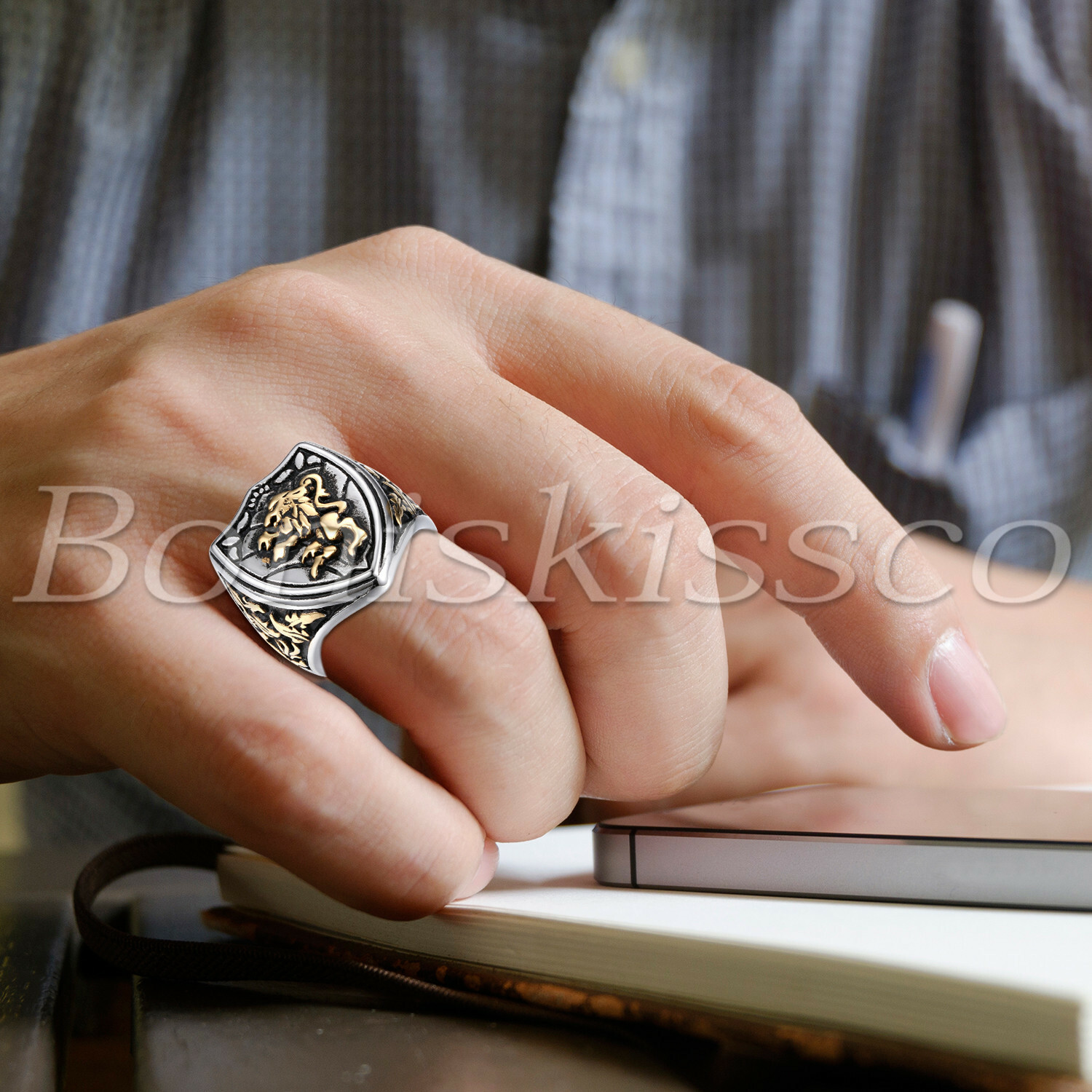 Men’s Retro Charm Stainless Steel Lion King Biker Rocker Gothic Ring Band #7-#13