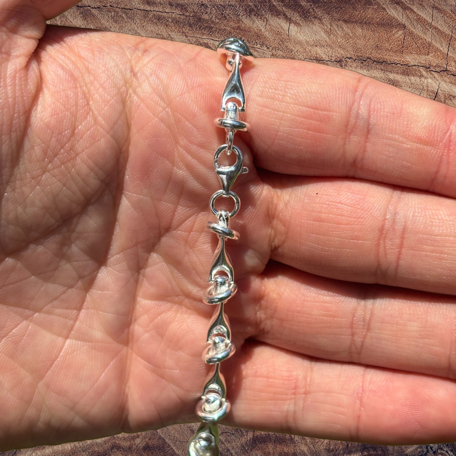 8mm Barbed Wire Chain Necklace – Real Solid 925 Sterling Silver Made In Italy