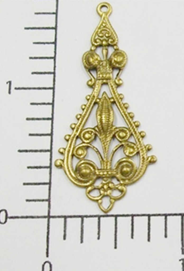 27663 2 Pc. Brass Oxidized Filigree Dangle Jewelry Finding