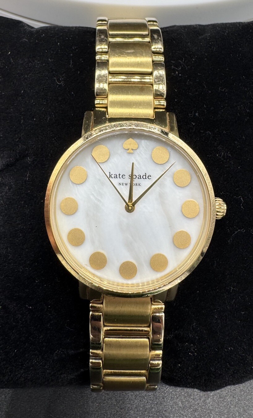 Kate Spade New York Metro Dot Womens Gold Stainless Analog Quartz Watch 0737