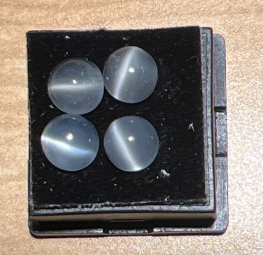 4 Cat’s Eye Moonstone 7 mm Round Cabochons 5.67 ctw.