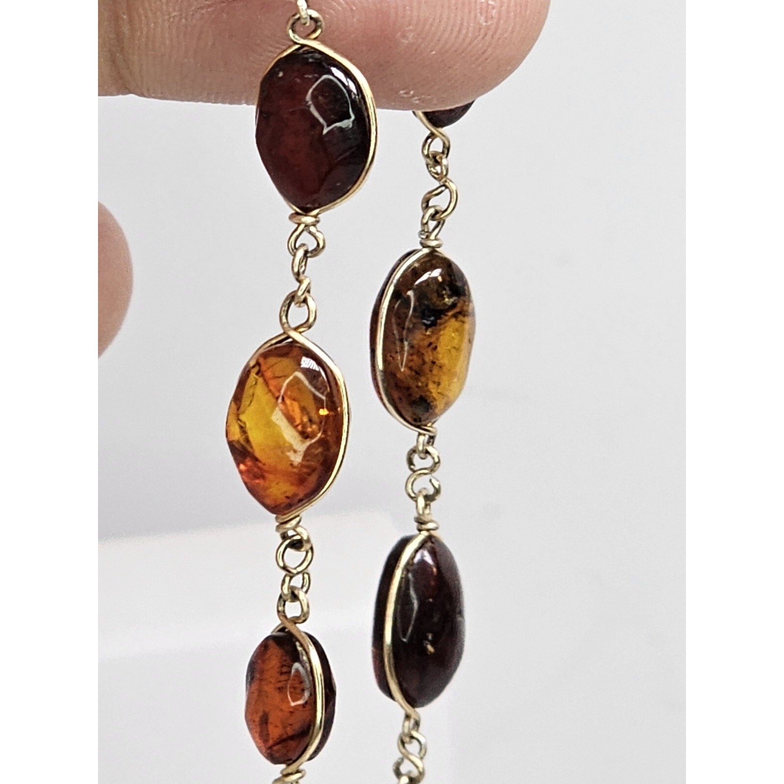Vintage Handmade Delicate Large Amber Necklace [Variable Sizes] *Read Desc*