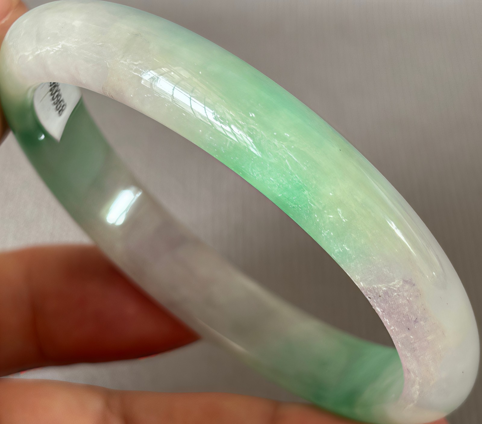 61mm Natural Green Jadeite Jade Bracelets Burma Emerald Jade Bracelet Bangle