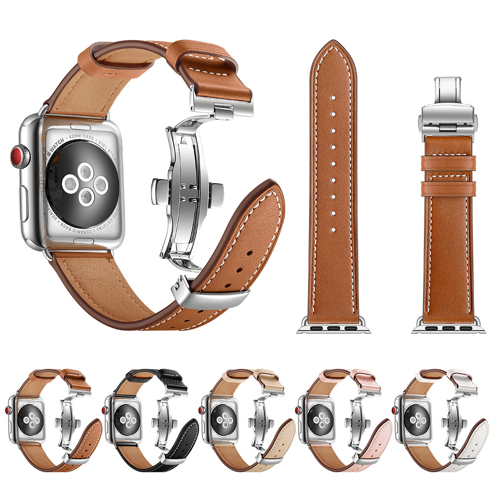 Genuine Leather Band Strap for Apple Watch 10 9 8 7 6 5 4 SE 41/42/44/45/46/49mm