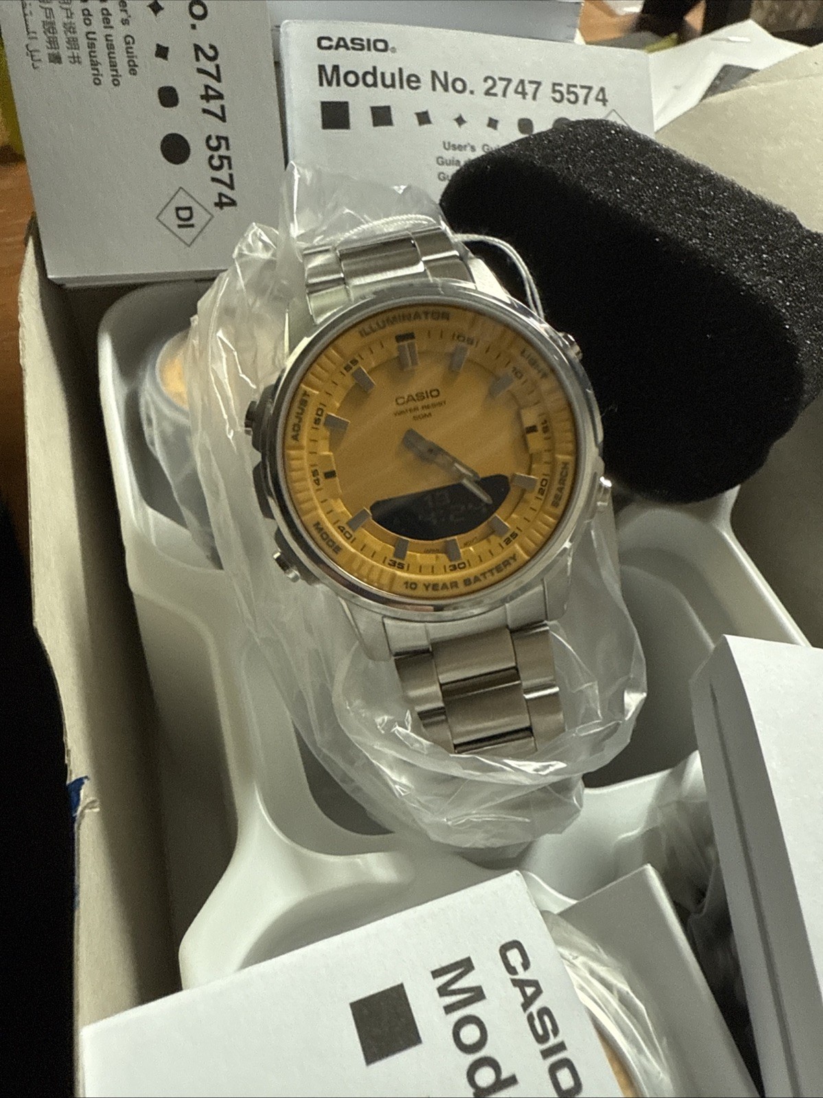 Casio AMW880D-9A Ana-Digi Sporty Design Stainless Steel Band Watch