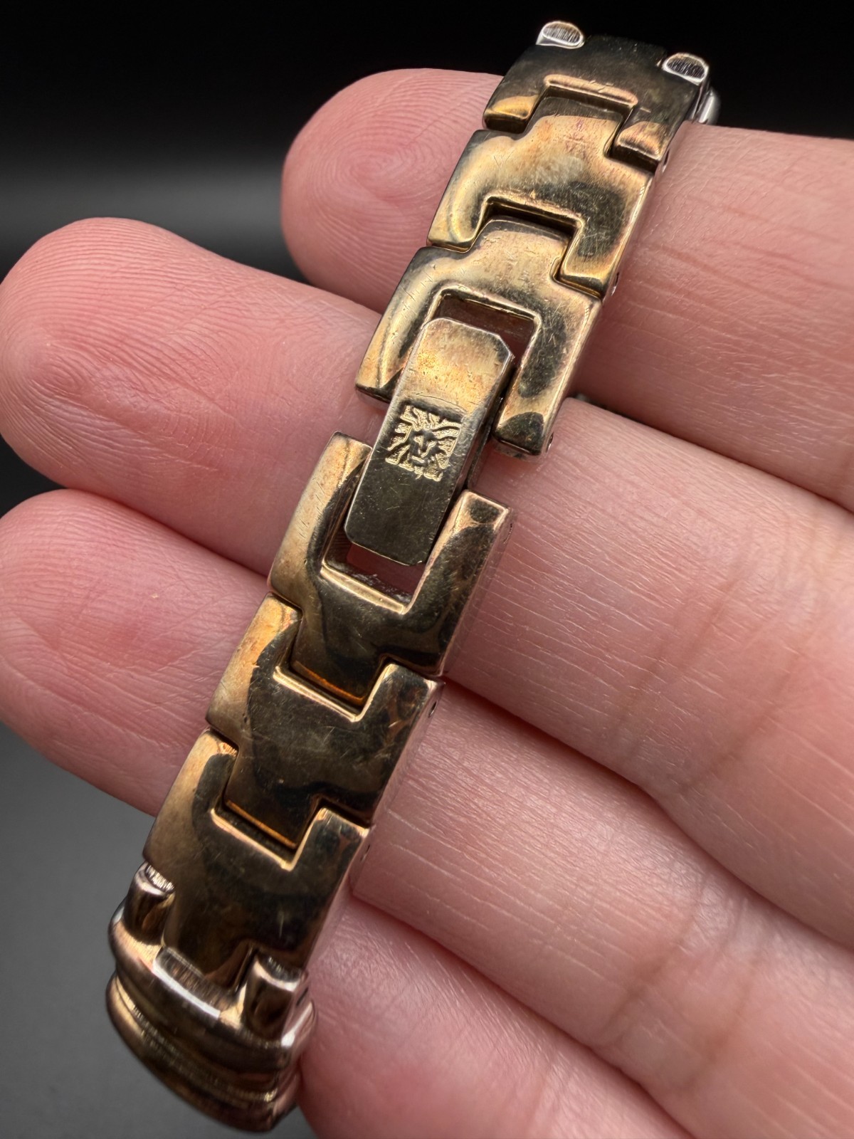 Anne Klein Diamond Swiss Quartz Women’s Watch Runs Stem Broken AS-IS