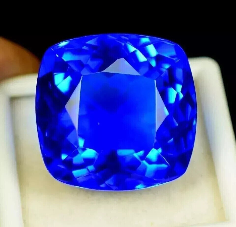 Natural Lustrous Tanzanite Blue Cushion 10-12 Ct Certified Loose Gemstone