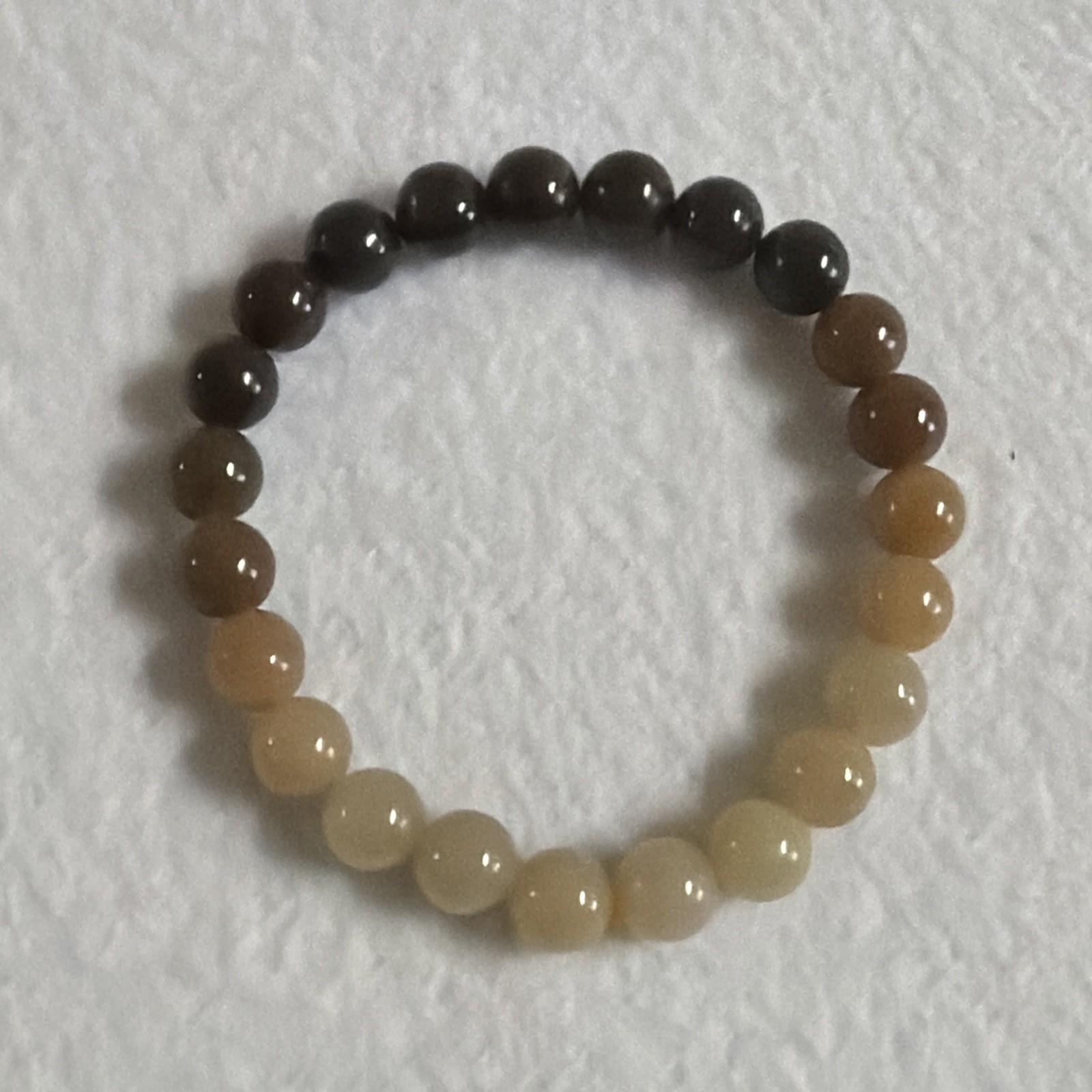 certified nephrite jade bead bracelet 和田玉手链 （糖料渐变色手链，和田老料）#183