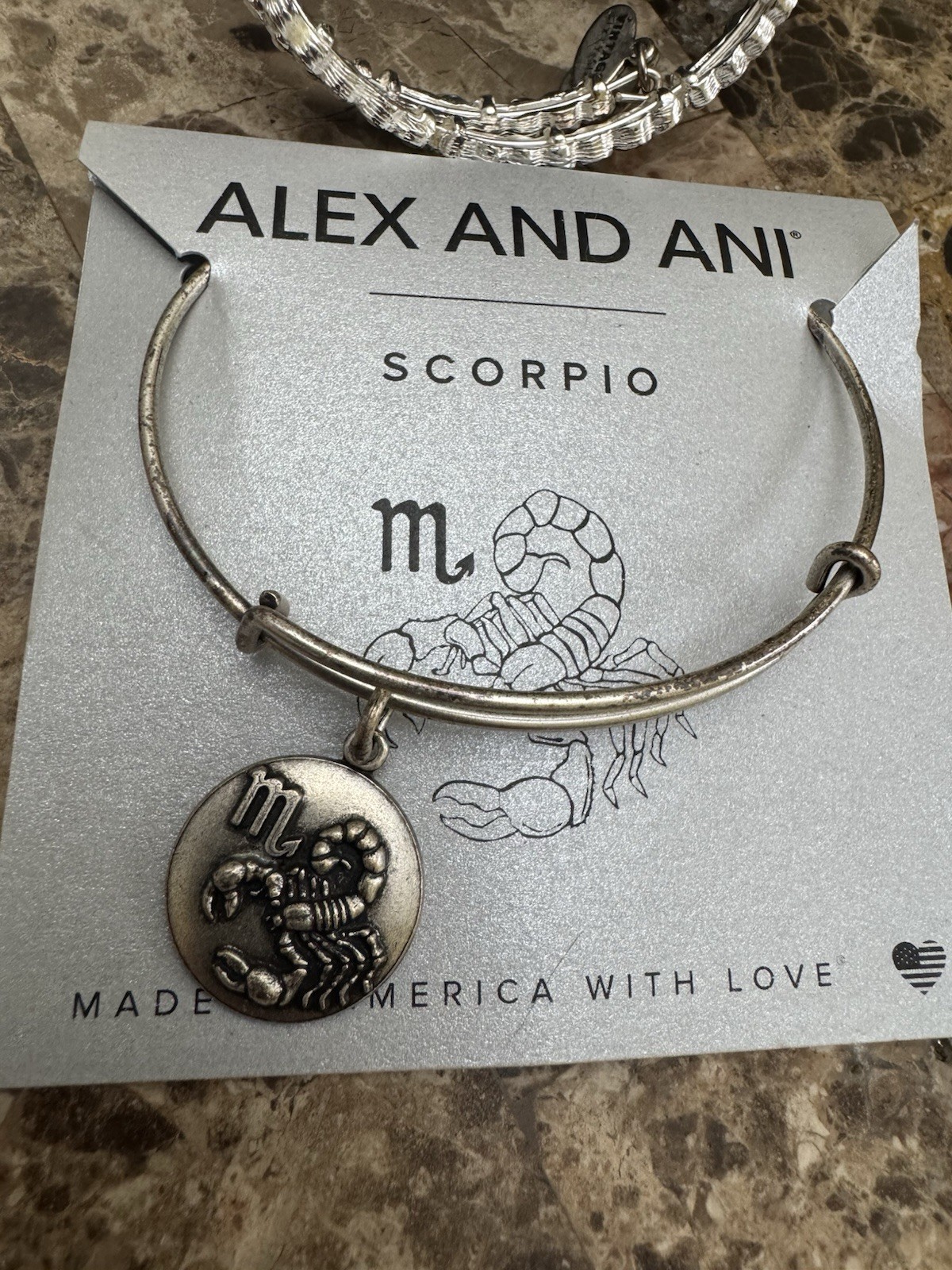 Alex And Ani Scorpio Bangle Bracelet 2 Piece Brand New Silver