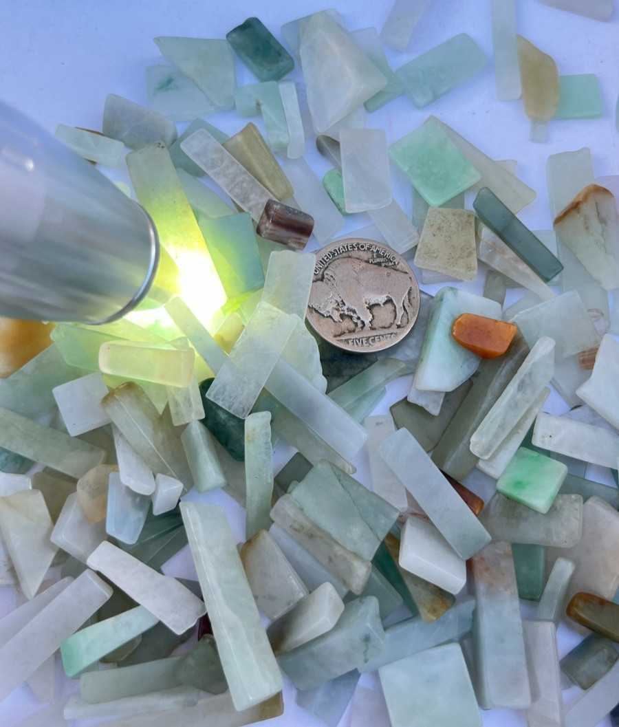 Grade A Green Burmese Jadeite Polished Cuttings 829cts
