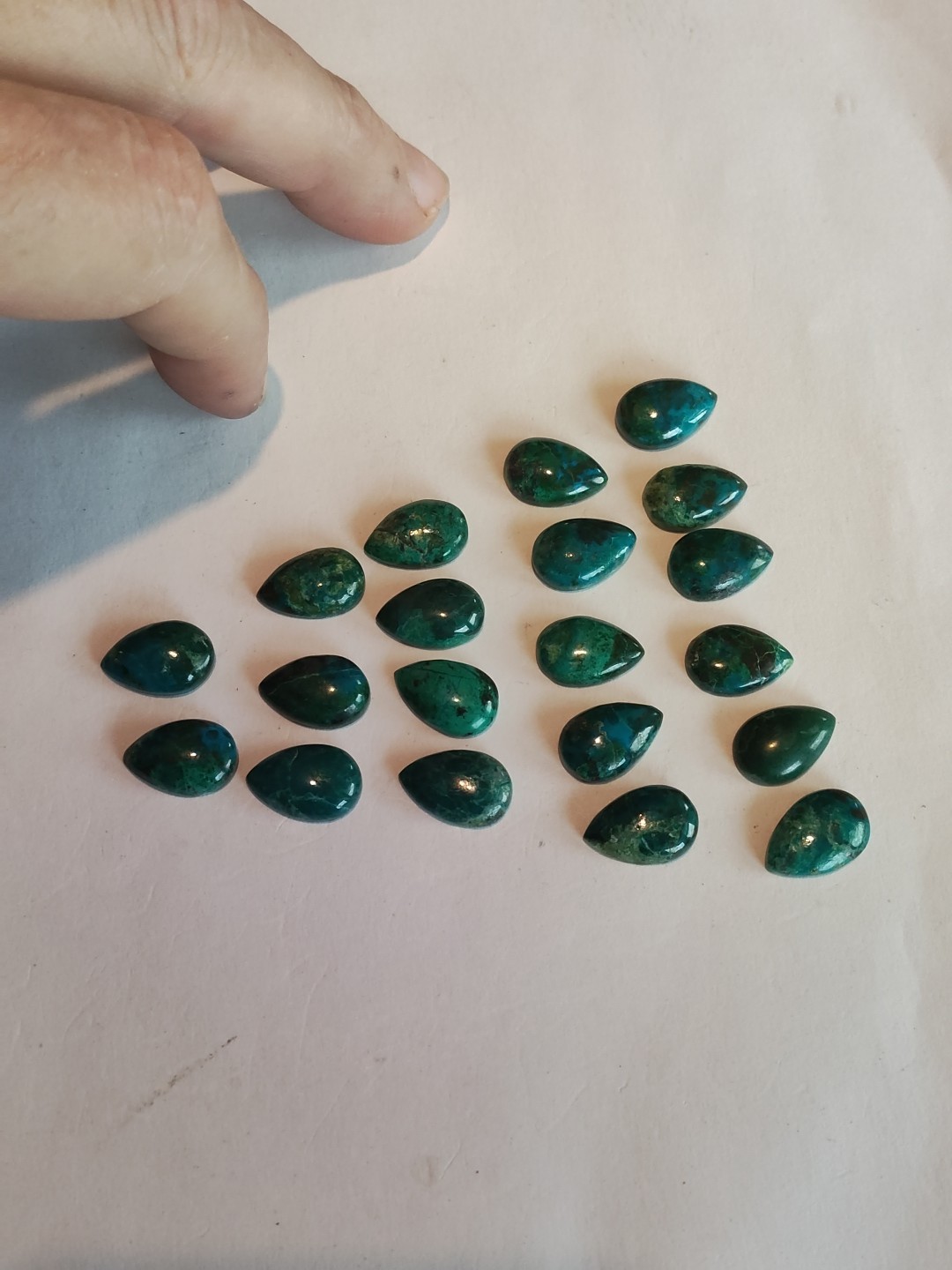 Chrysacolla Calibrated Cabochons 10x15mm 100cts Super Nice Cuts