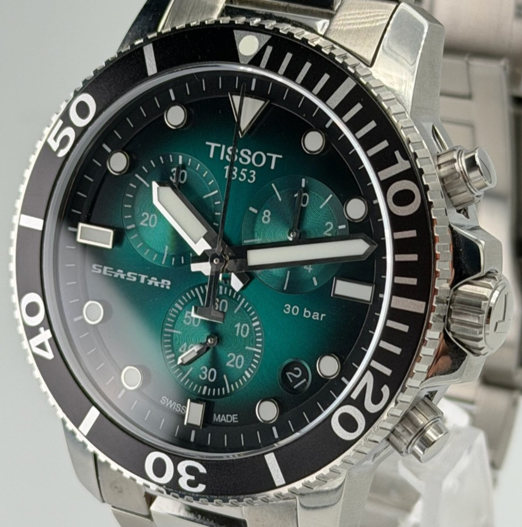 TISSOT Seastar 1000 Chronograph Green Dial Men’s Watch T120.417.11.091.01