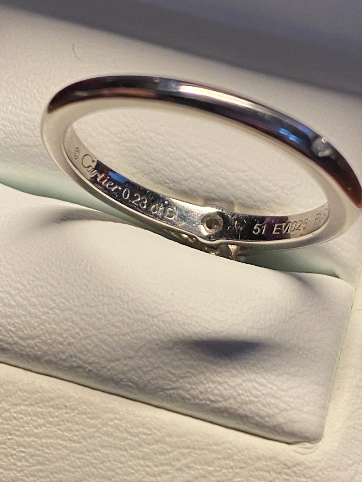 CARTIER 0.23ct Round Brilliant E – VVS1 Diamond Platinum Engagement Ring Size 5