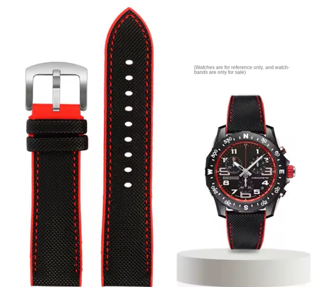 20/21/22/24mm Nylon Pattern Rubber Strap For TAG HEUER F1 Breitling Superocean