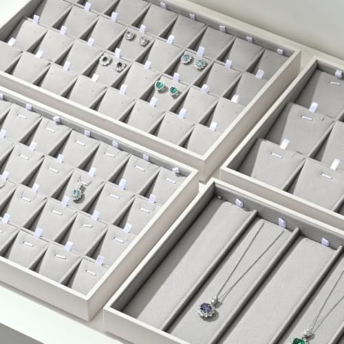 Velvet Stackable Jewelry Tray 32 Grids Pendant 32 Grids Necklace/Pendant Tray