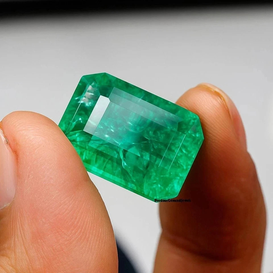 Colombian Green Emerald 8.00 Ct Natural Emerald Cut Loose Gemstone Certified