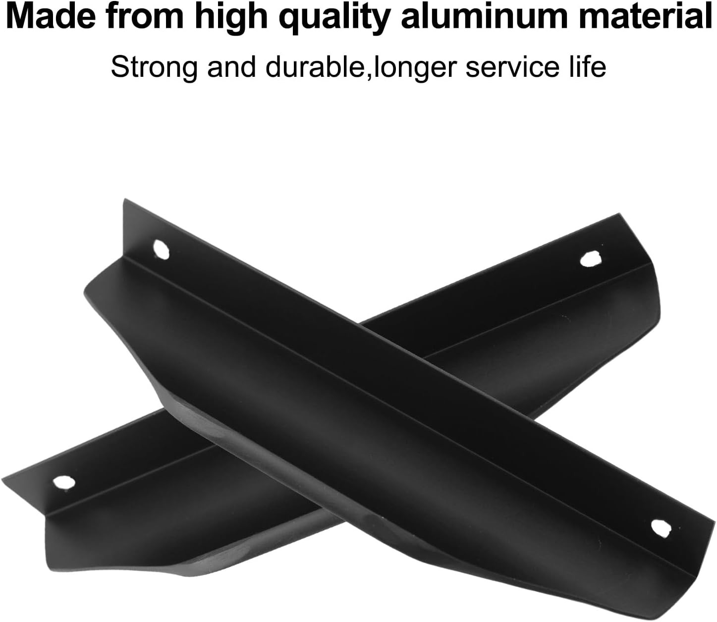 8Pcs Black Aluminum Alloy Modern Elegant Finger Pulls 150Mm X 41Mm 1Mm with Scre