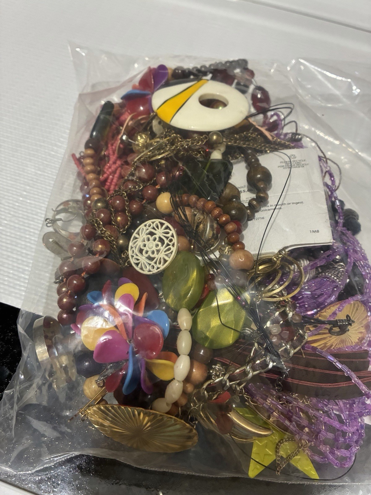 Mixed Costume Jewelry Lot Unsorted Variety Bag 1.45lb lot #5