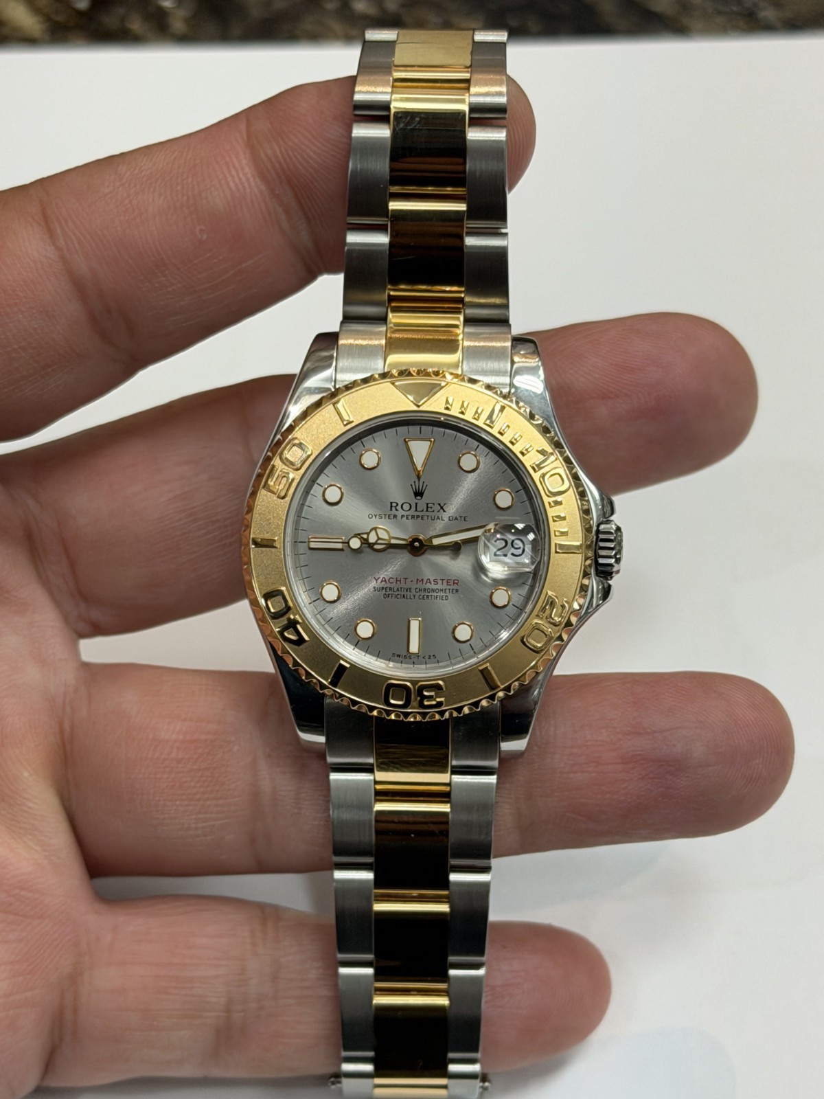 ROLEX YACHT – MASTER 68623 1997 TWO TONE 18 KARAT & STAINLESS STEEL WATCH 35MM