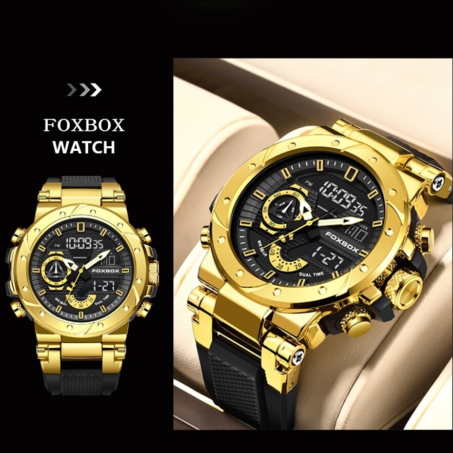 Luxury Men’s Watch Quartz Diver Sport Digital Luminous 50m Waterproof Wristwatch