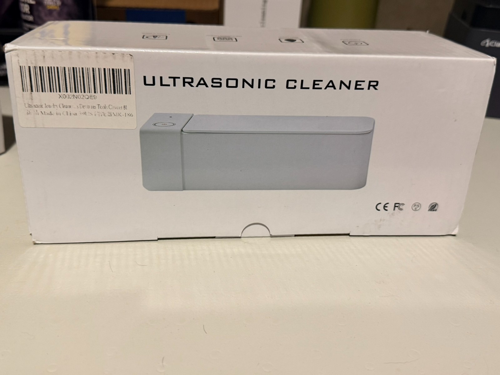 Ultrasonic Jewelry Cleaner 600ml 50kHz Cleaning Machine MK-186 White