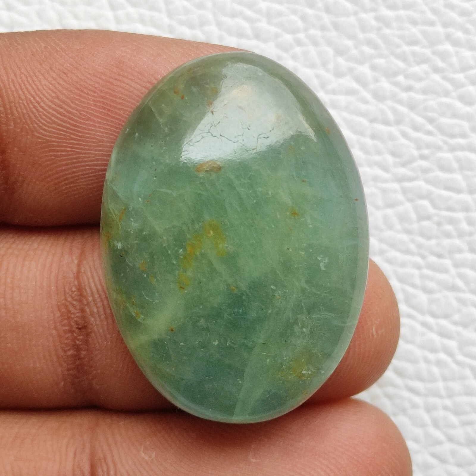 45ct Natural green colour aquamarine flatback cabochon oval shape stone R11315