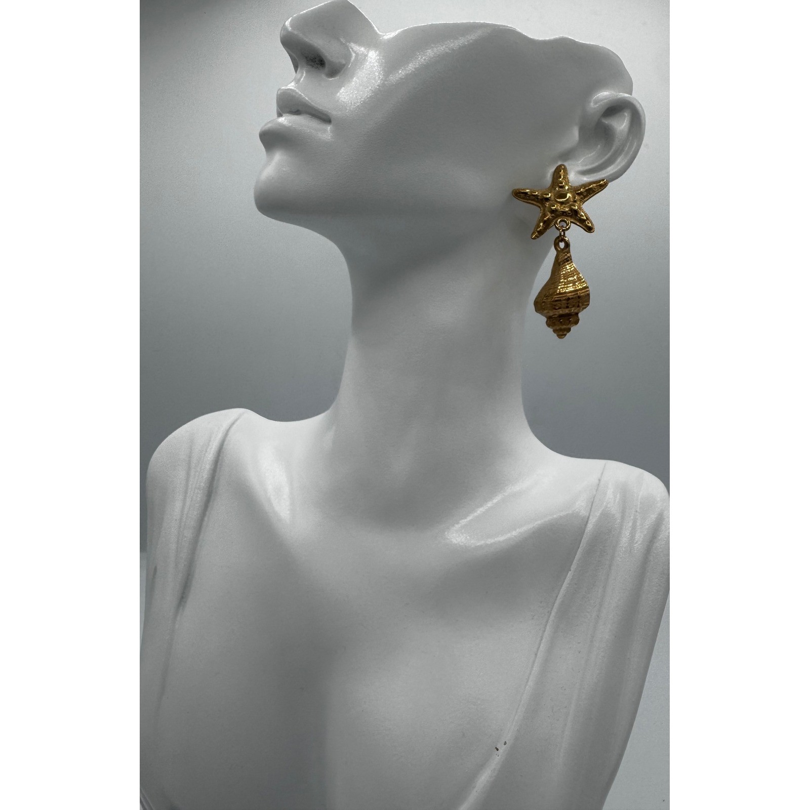 Mayamar Starfish Seashell Earrings Women OS Gold Nautical Drop MSRP $102 Beach