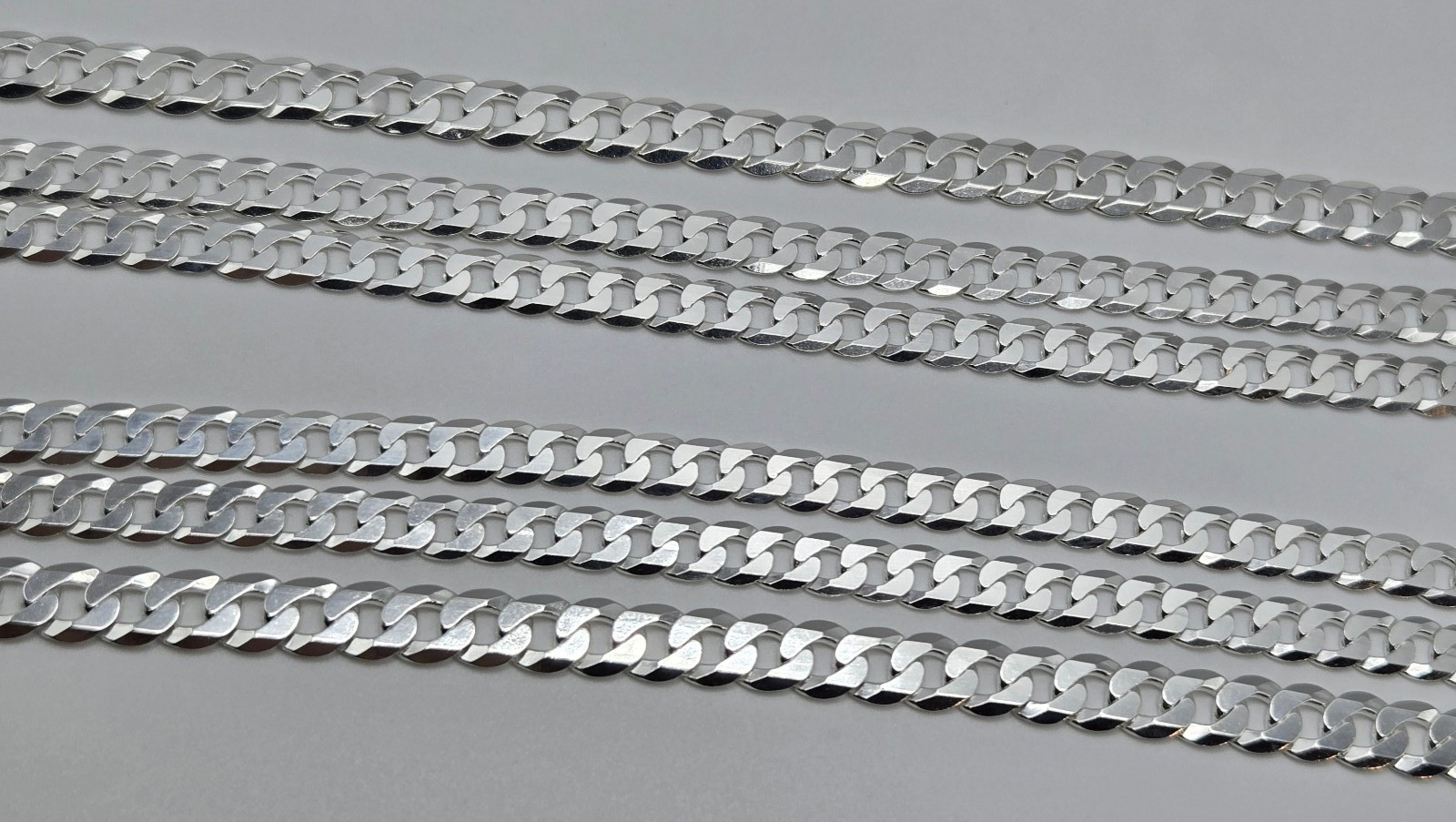 NEW CUBAN CURB Chain Necklaces, 925 Sterling Silver, Italy Handmade, 6mm-7mm