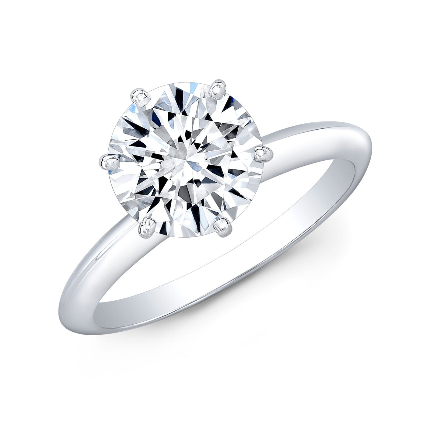 1.50 Ct Round Cut Diamond Knife Edge Solitaire Engagement Ring H VS2 GIA 14K