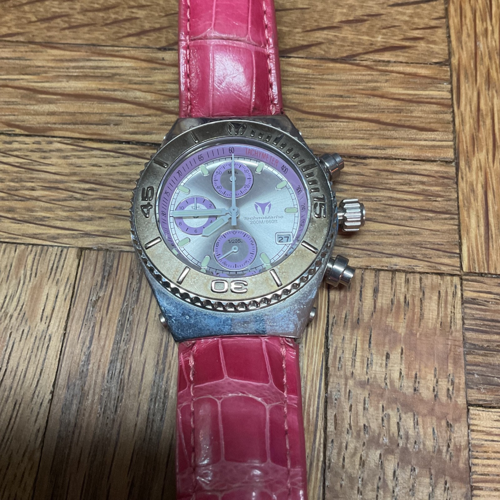 TechnoMarine Cruise CS11 45mm Unisex Chronograph 200M Louisiana Alligator Strap