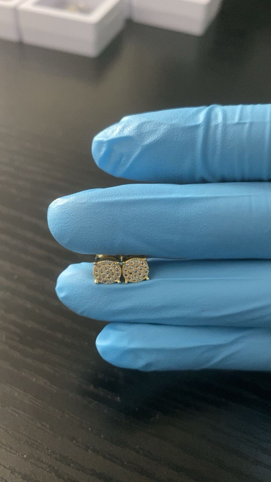14K Yellow Gold VVS1 Moissanite Square Earrings GRA Certified