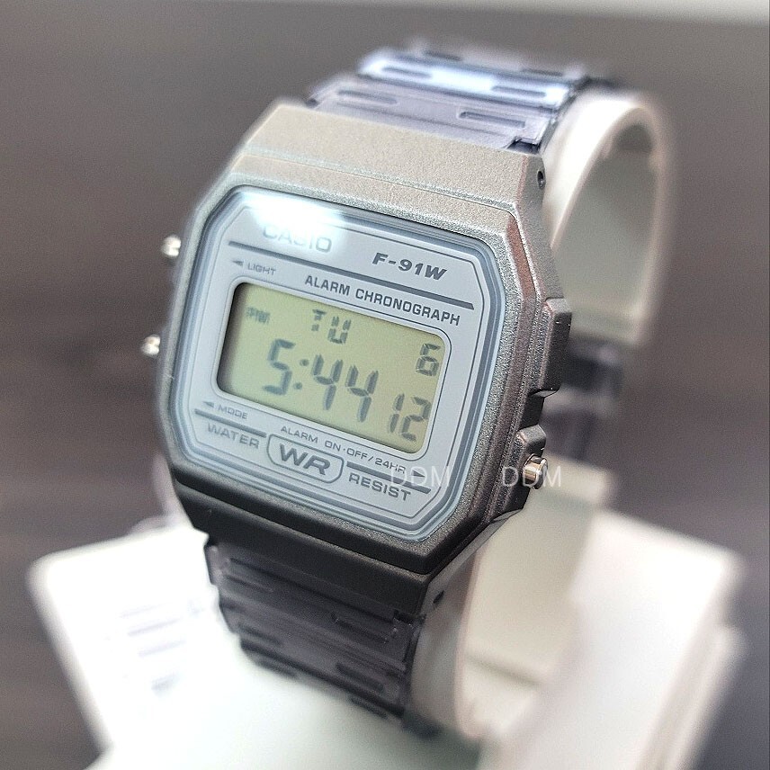 Casio Transparent Resin Digital Unisex Watch Original New F-91WS-8DF