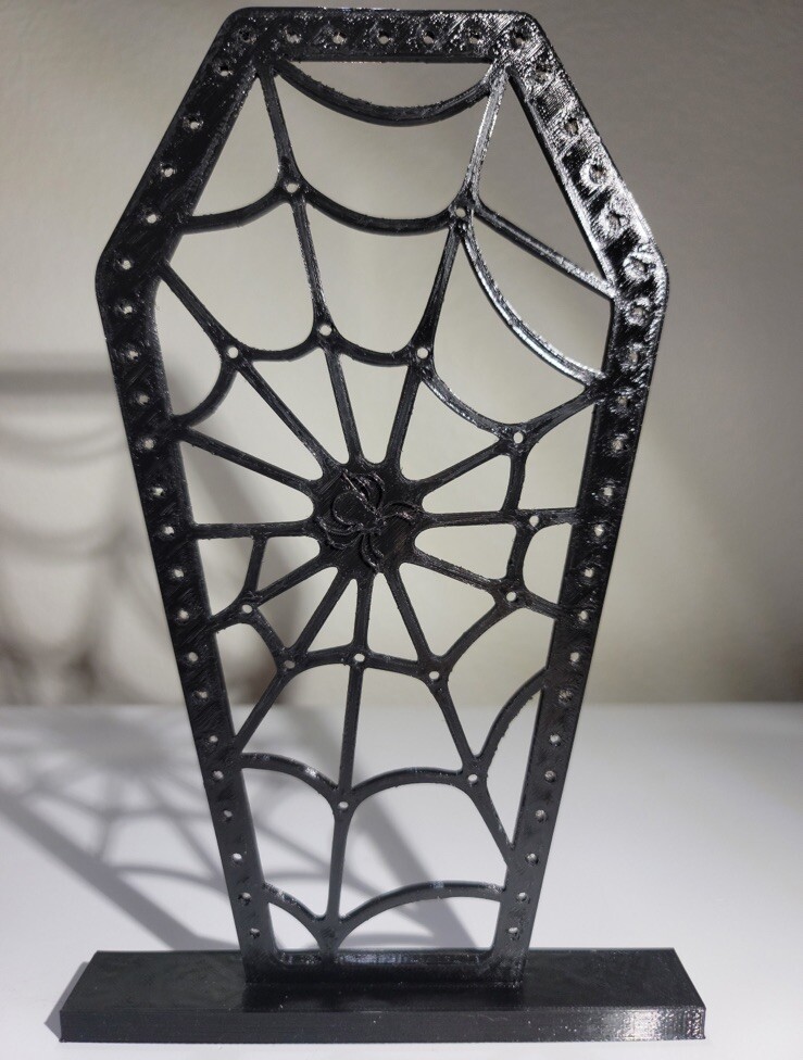 Coffin Spiderweb Earring Holder Display Stand Halloween Decor Bathroom Bedroom