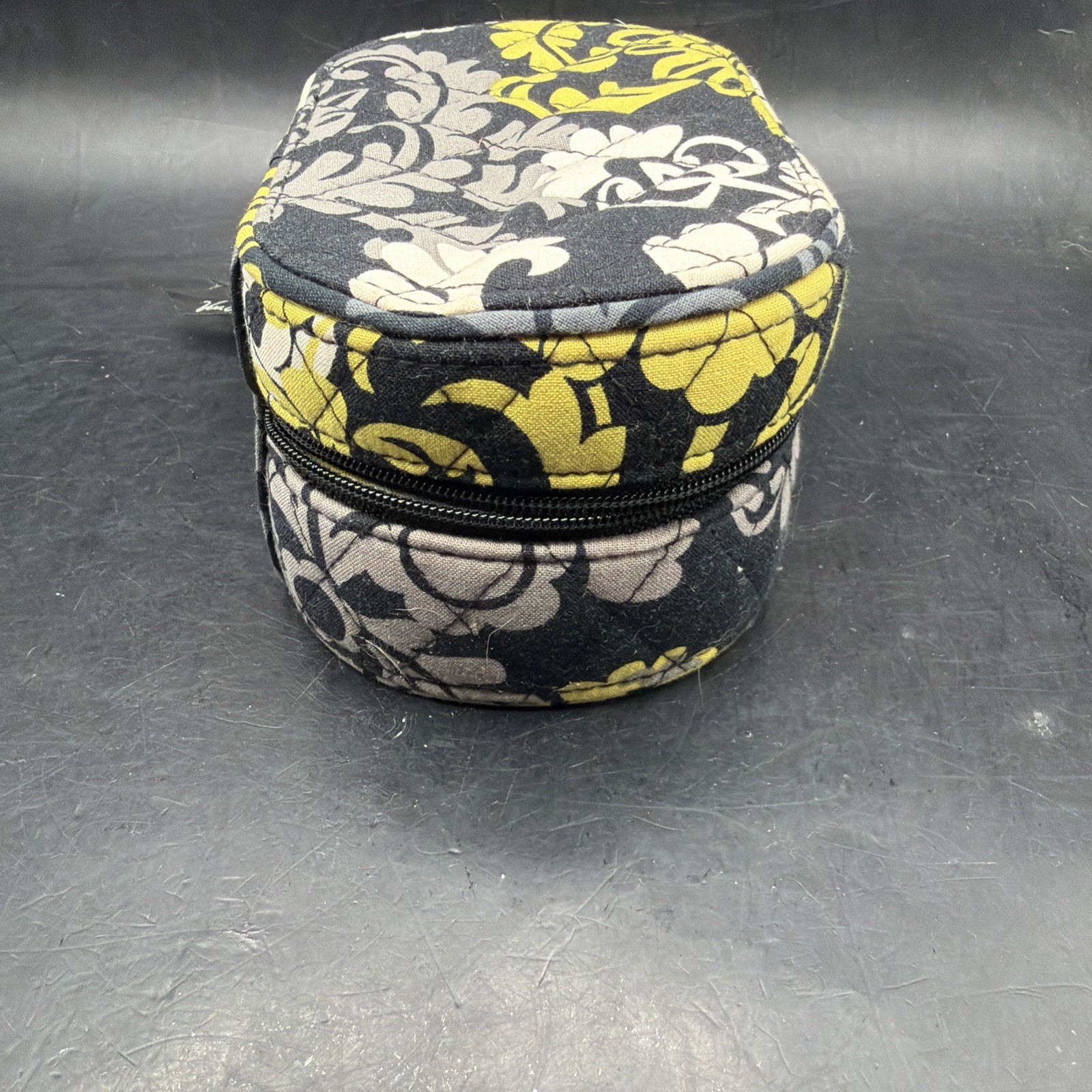 Vera Bradley Baroque Quilted Yellow Green Black And Gray Travel Jewelry Box