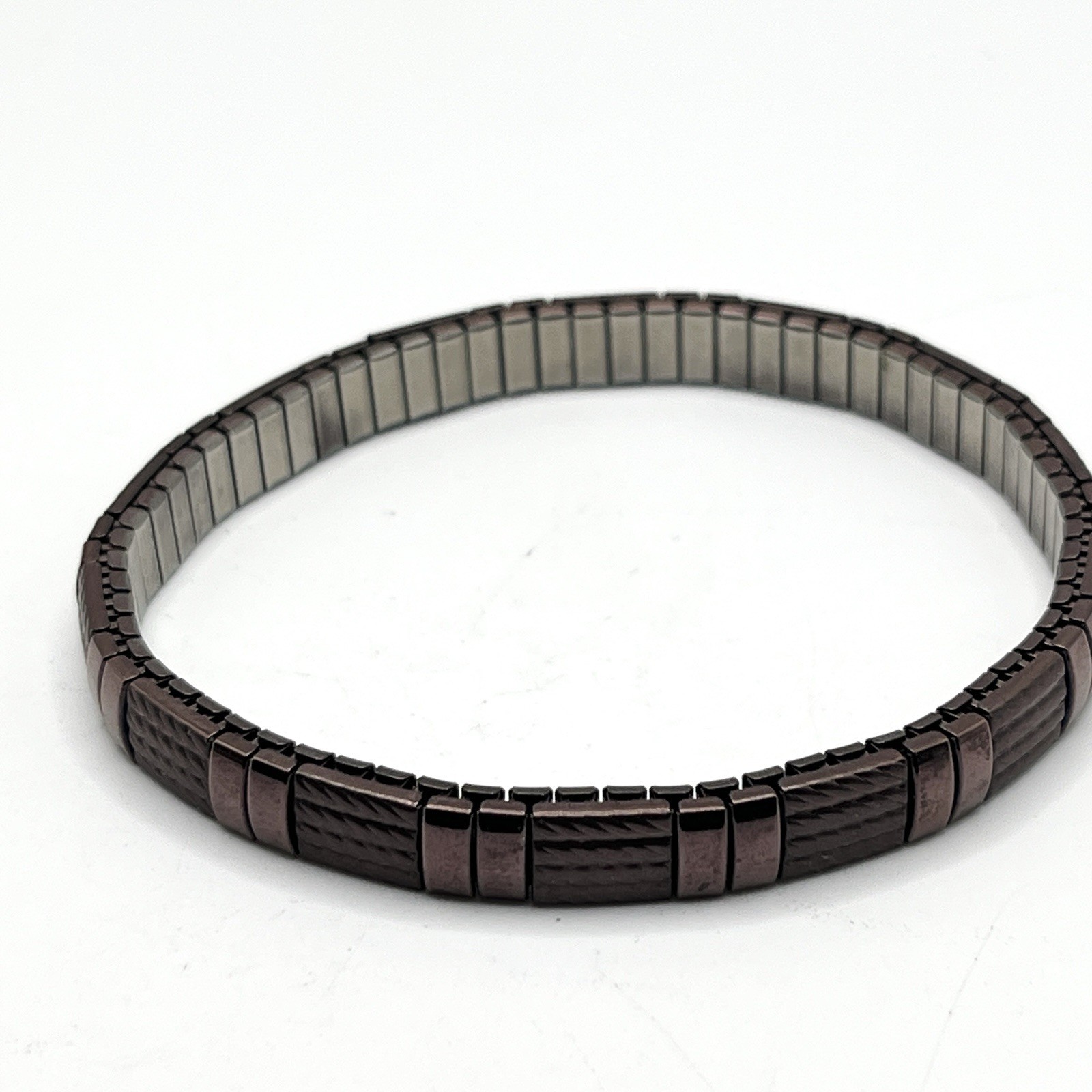 Milor Stainless Steel Panel Stretch Bangle Expansion Bracelet Bronze Tone 7.5”