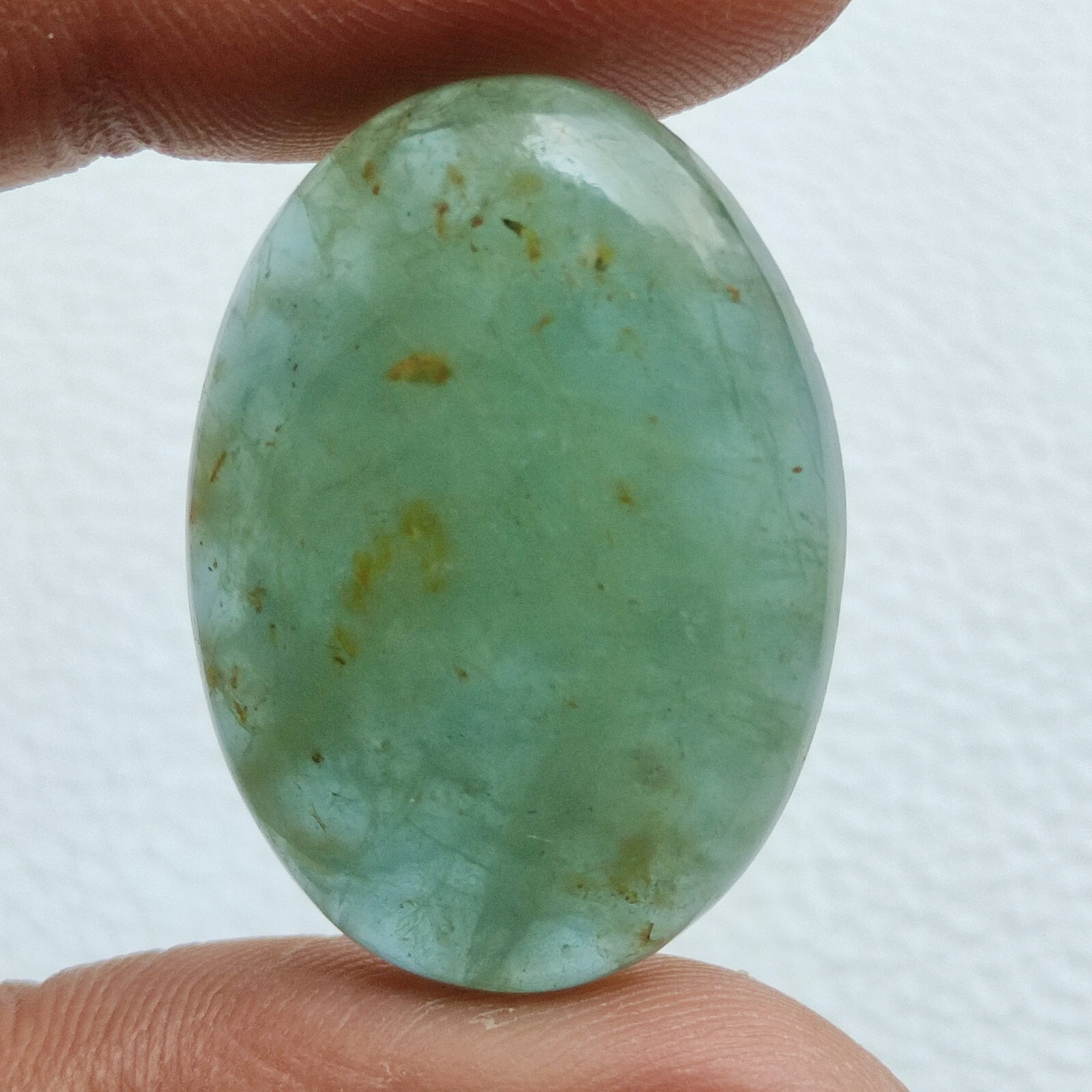 45ct Natural green colour aquamarine flatback cabochon oval shape stone R11315