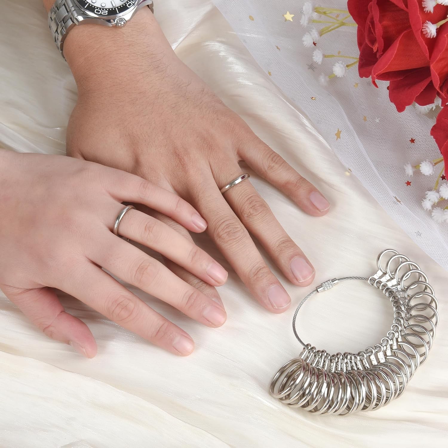 Ring Sizer Measuring Tool Stainless Steel Finger Rings Gauge 0-13 Sizing Measuri