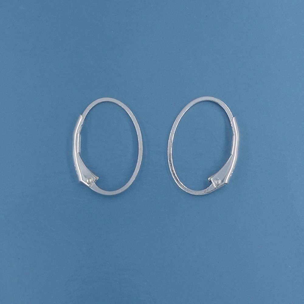 2 Sterling Silver Oval Interchangeable Leverback Ear Wire Earrings #33592