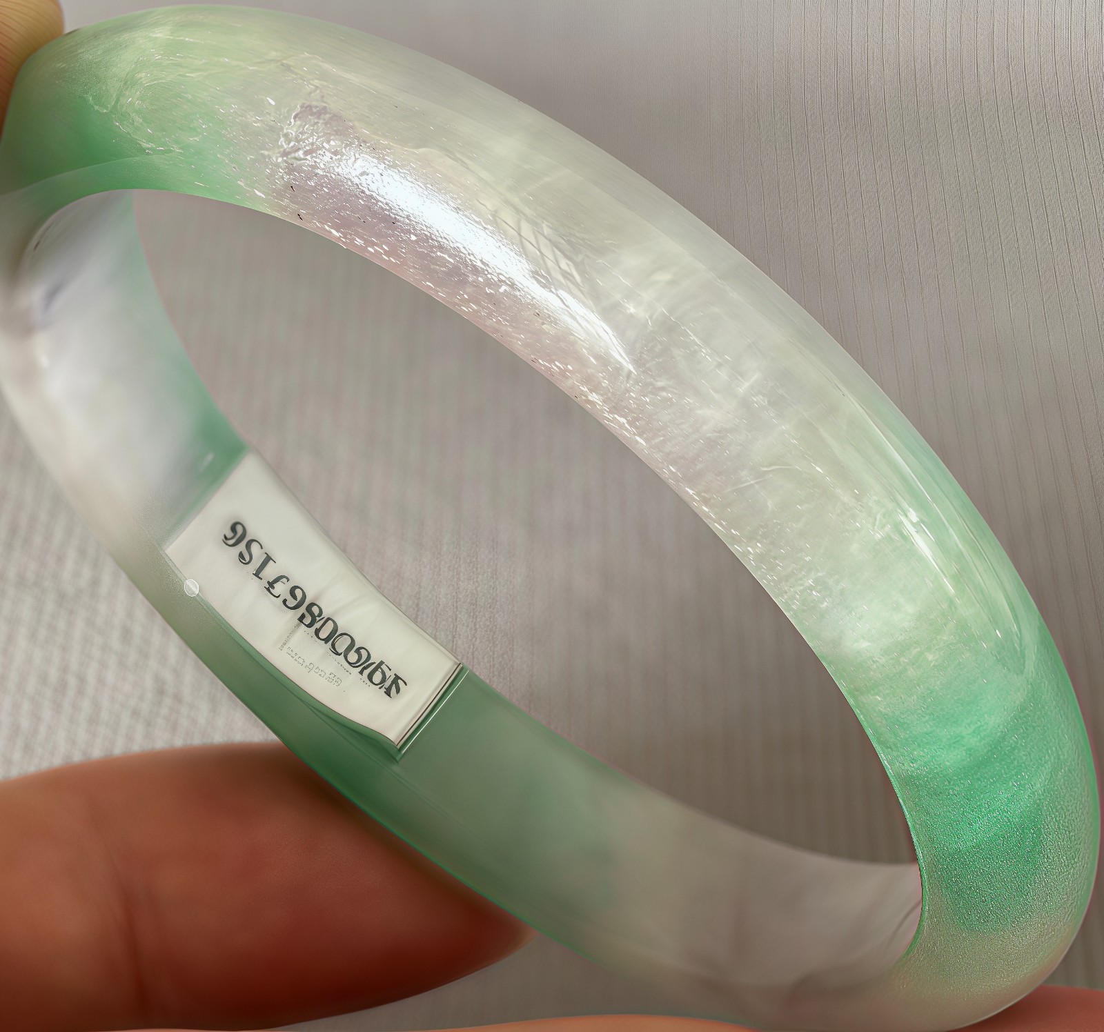 61mm Natural Green Jadeite Jade Bracelets Burma Emerald Jade Bracelet Bangle