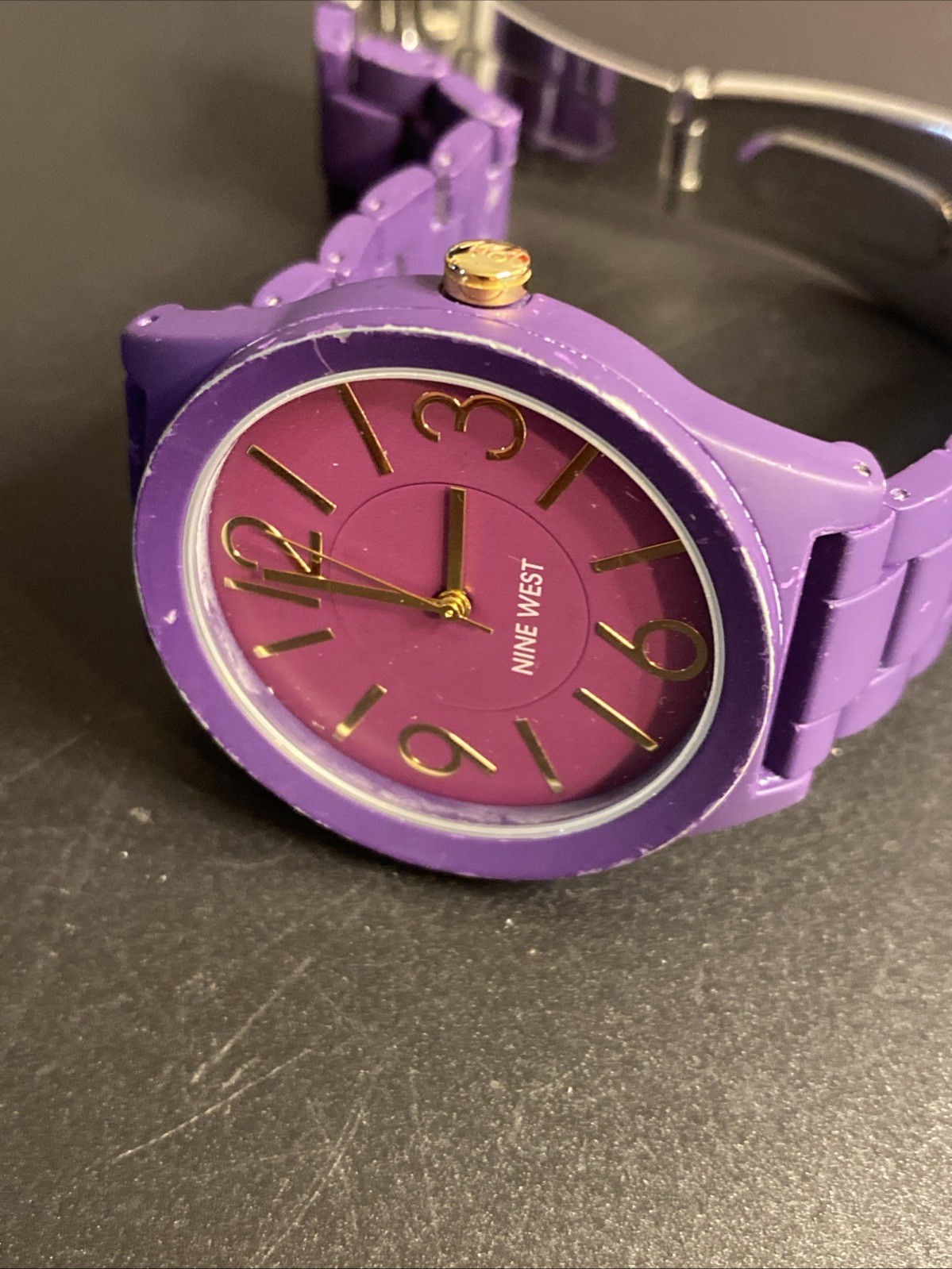 Nine West Women’s Purple Bracelet Watch Quartz NW/1678YF New Battery