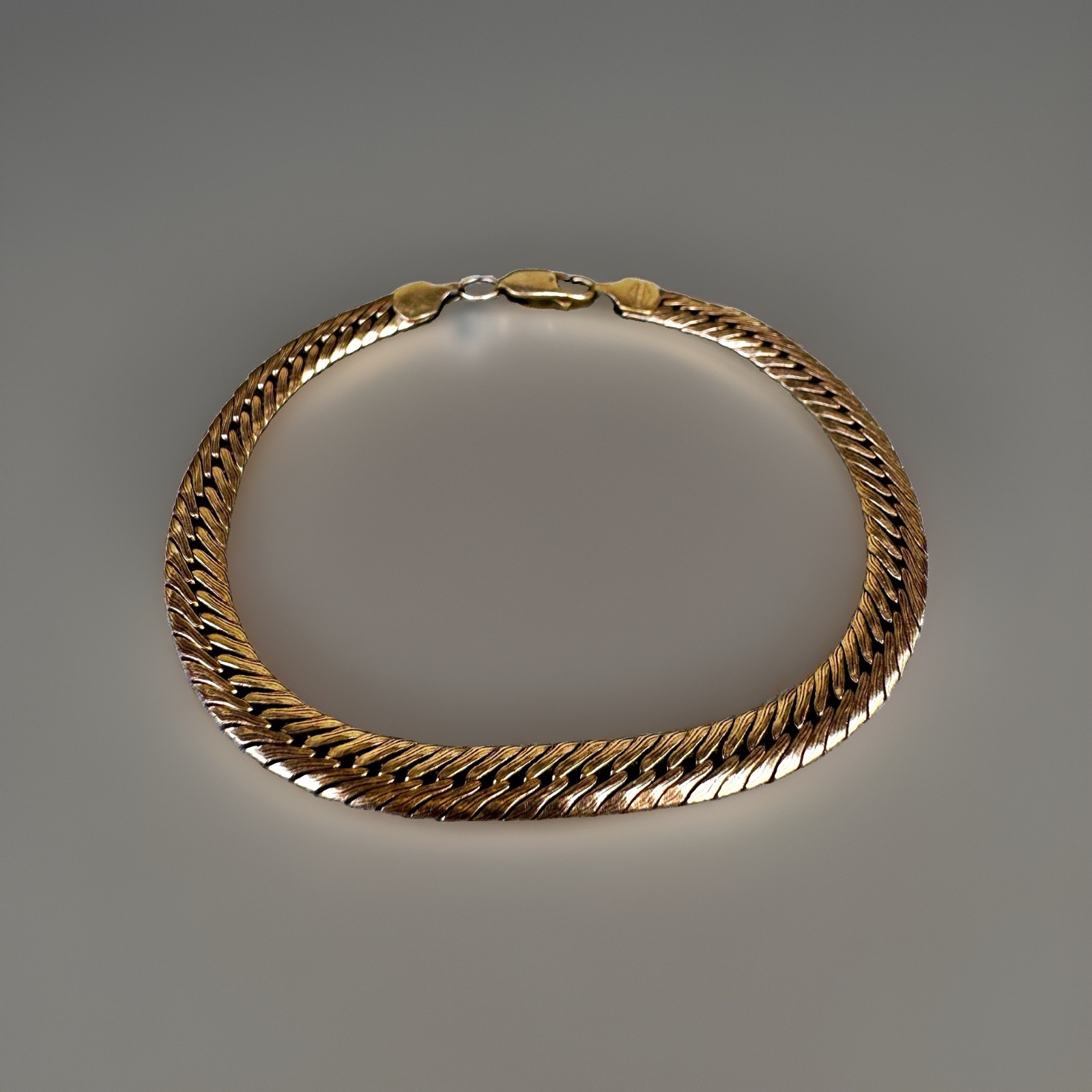 Vintage 14K Gold Filled Flat Herringbone Bracelet