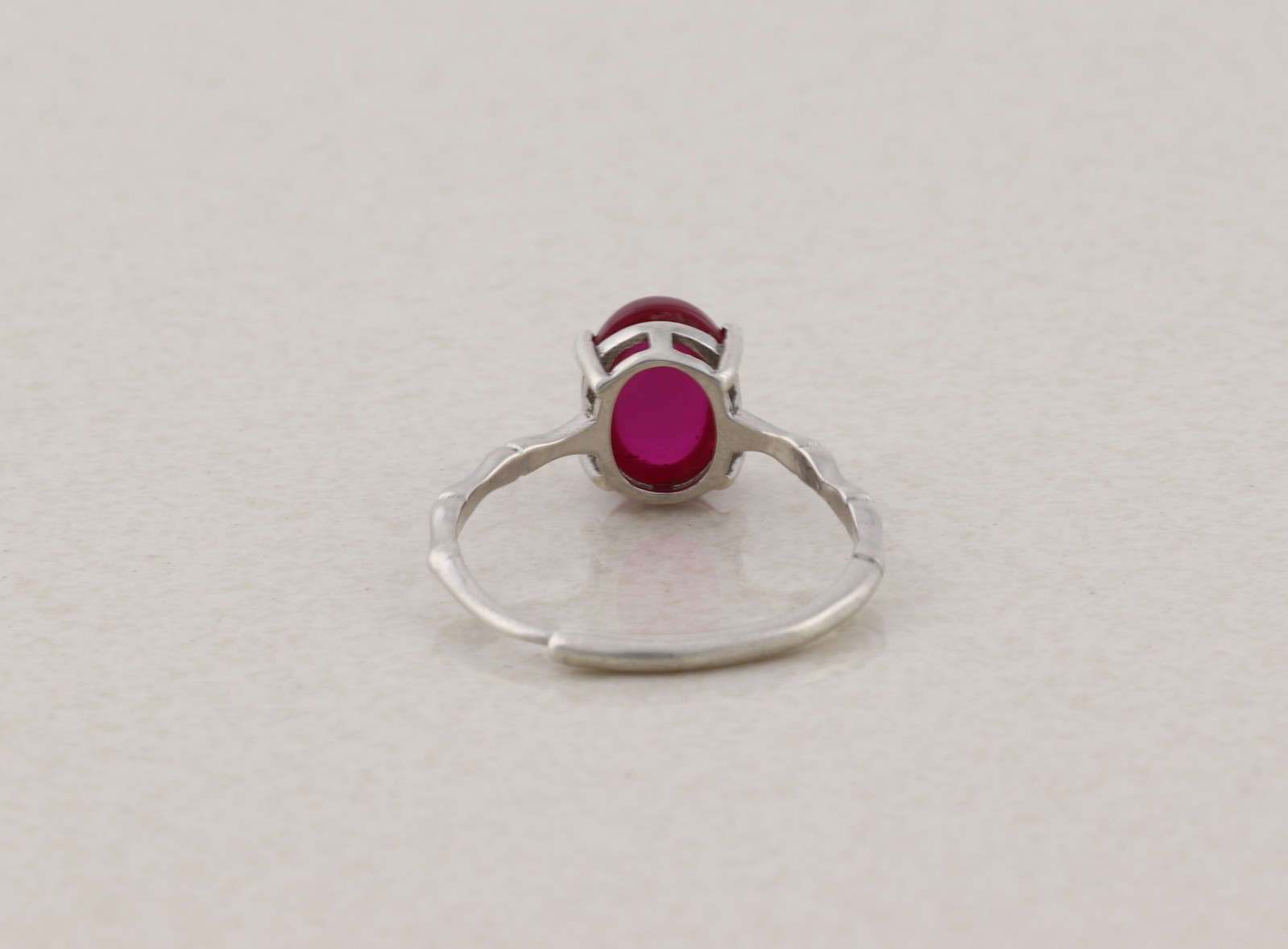 Sterling Silver Lab Created Star Ruby Sapphire Ring Size 7 Adjustable