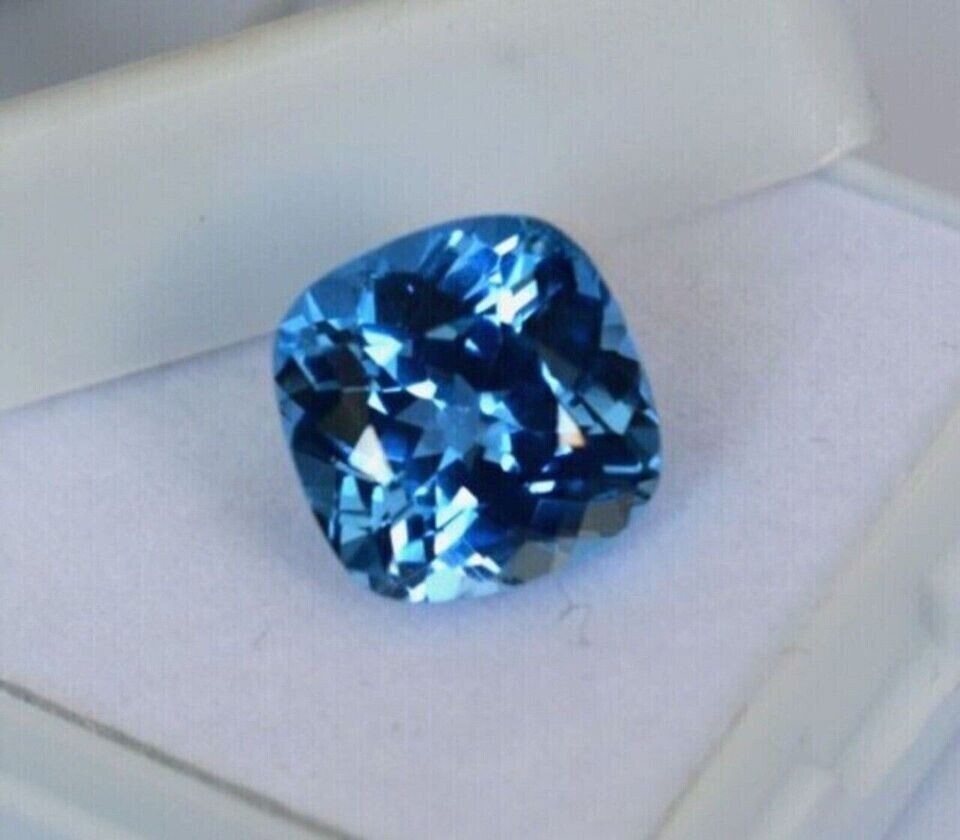 14.85 Ct Natural Flawless Blue Ceylon Sapphire Cushion Certified Loose Gemstone