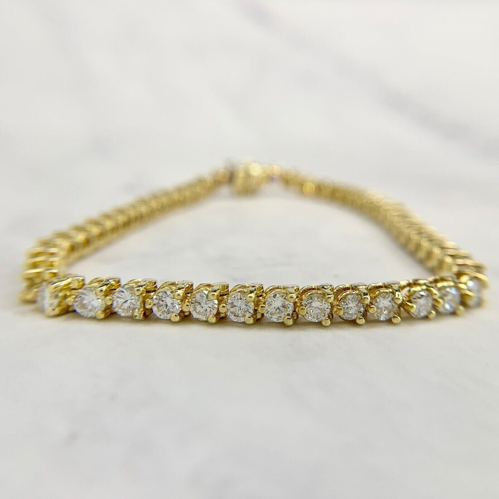 6.60Ct Round Lab Grown Diamond Martini Set Tennis Bracelet 14K Yellow Gold